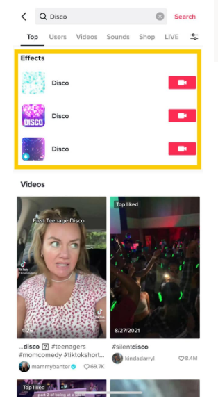 如何在TikTok上搜索特效?